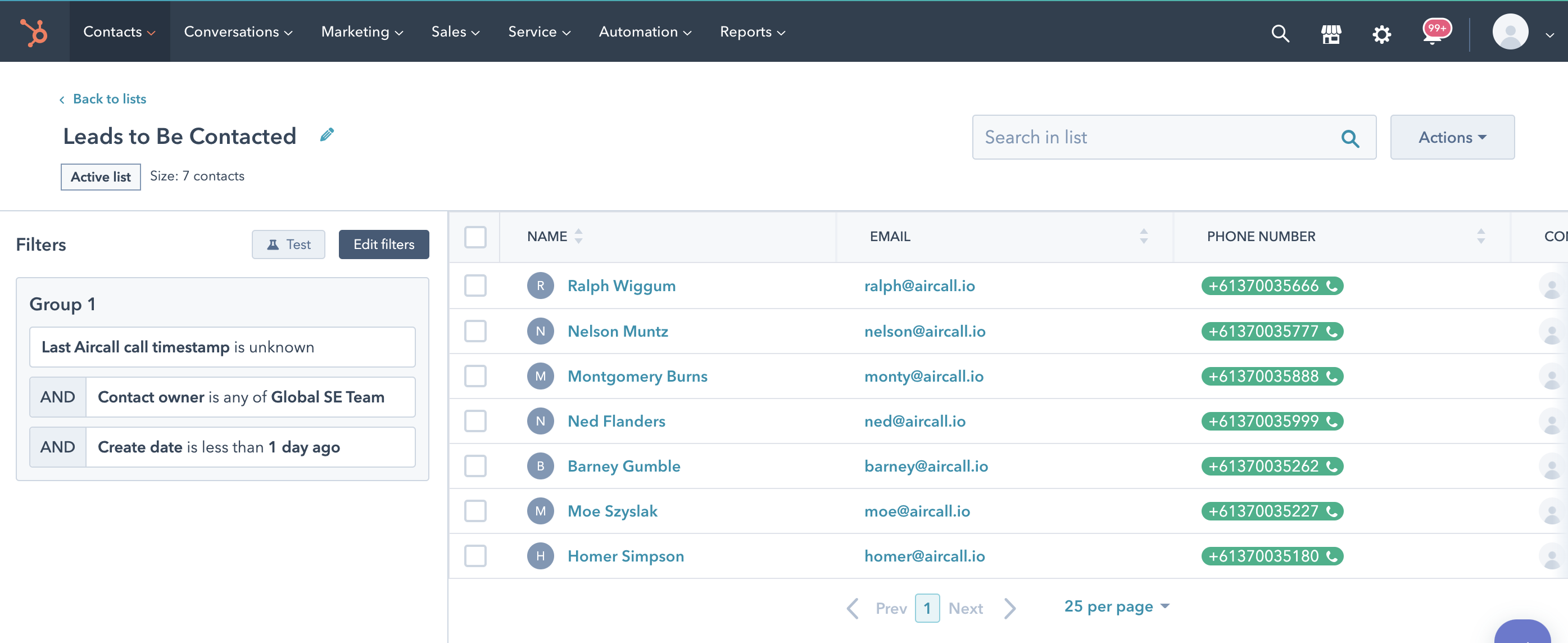 Aircall Power Dialer Integrations