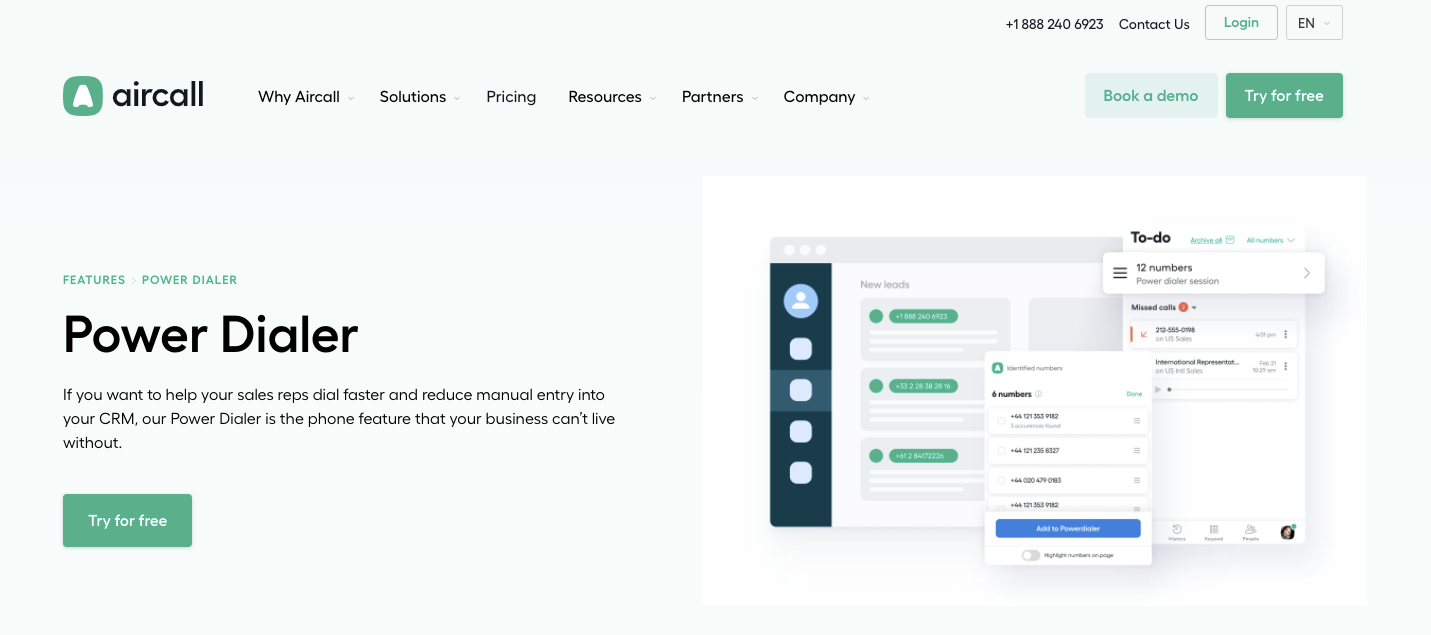 Aircall Power Dialer