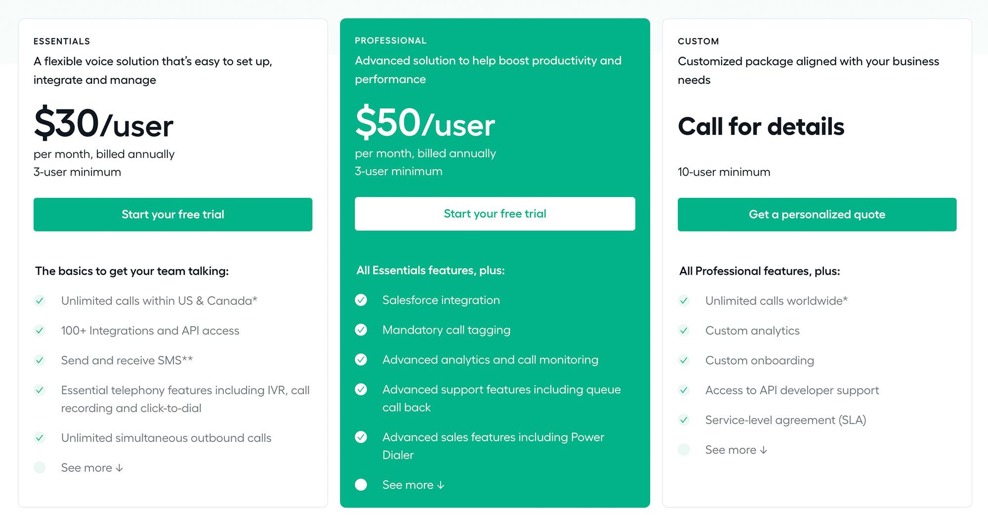 Aircall pricing