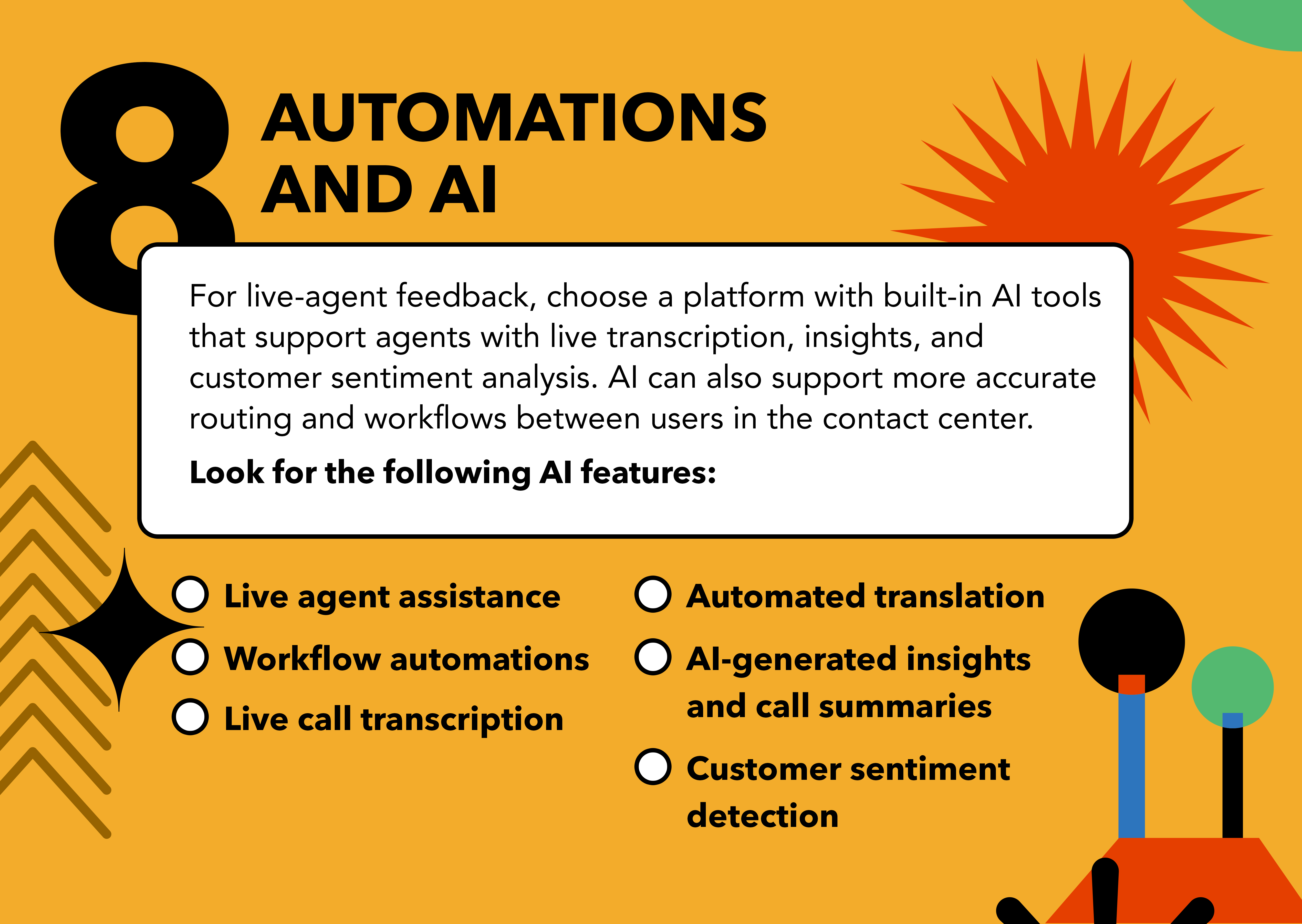 Contact center software requirements checklist - automations and ai