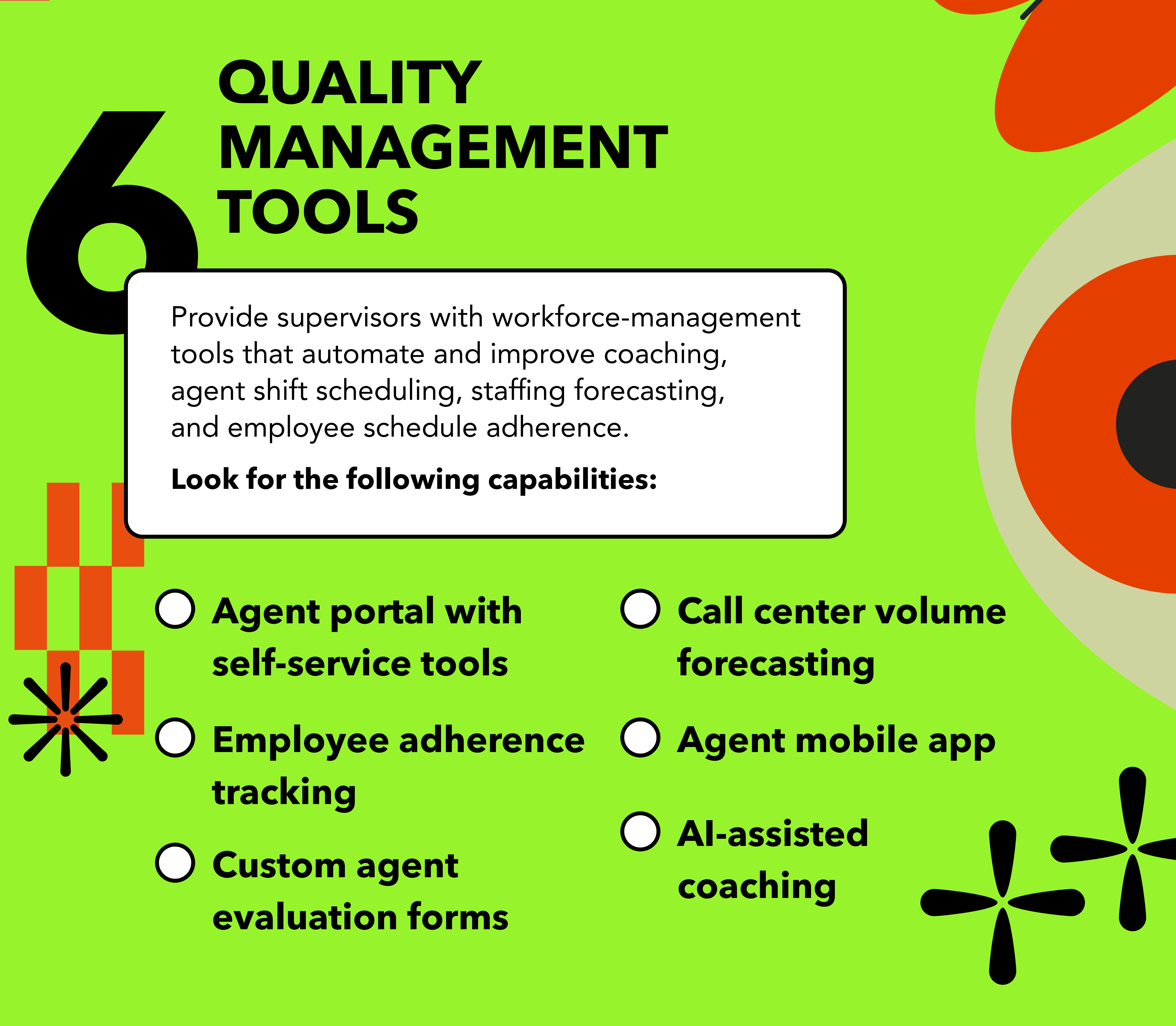 Contact center software requirements checklist - quality management tools