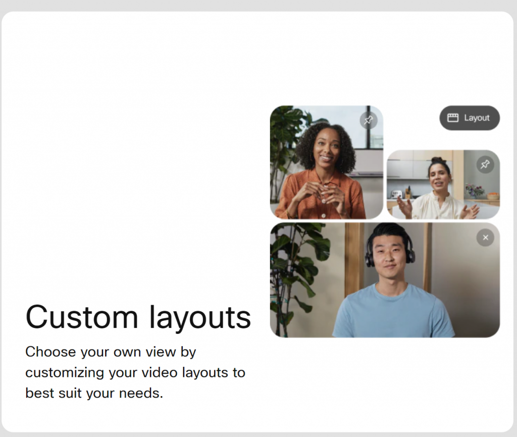 Custom layouts Webex 2022