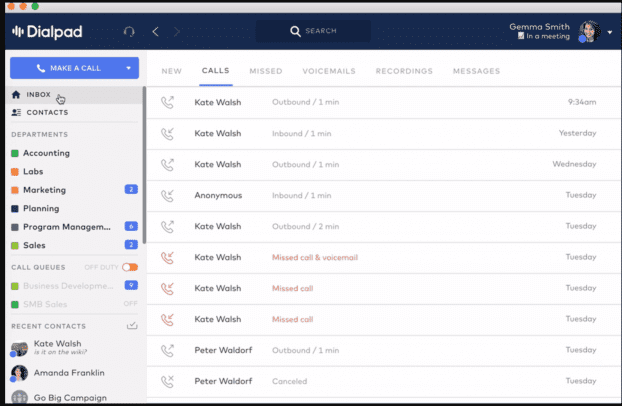 Dialpad Call logging system