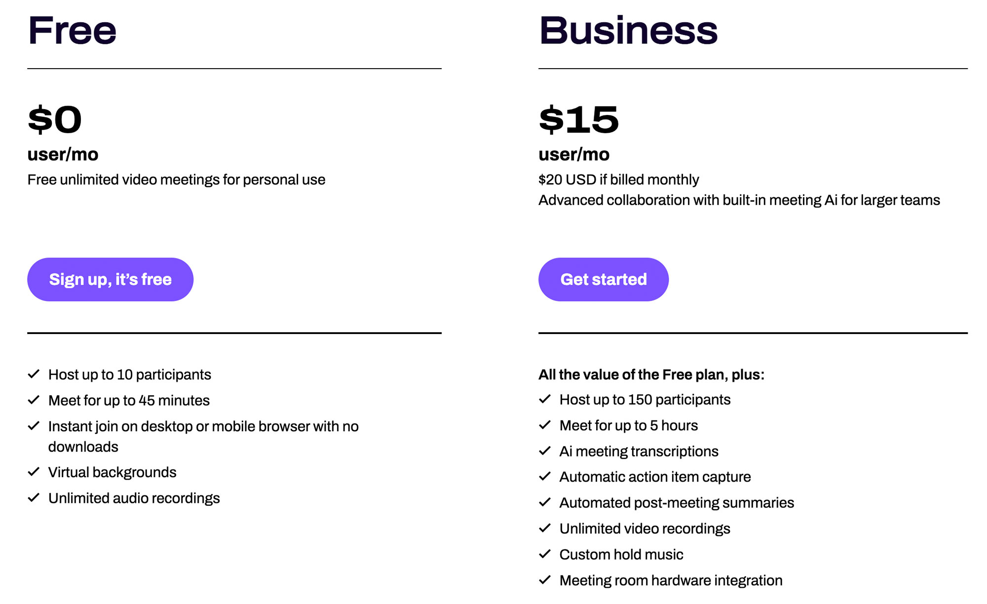 Dialpad Meetings Pricing