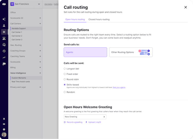 Dialpad call routing