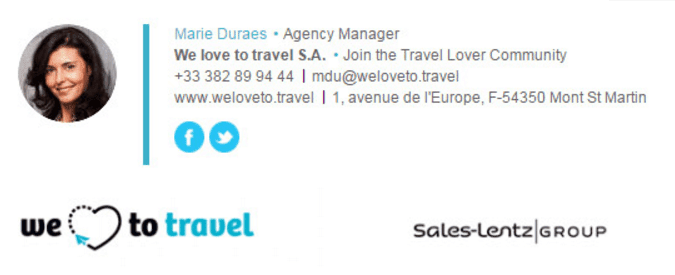 We Love to Travel Email Signature