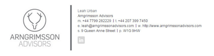 Arngrimsson Advisors email signature