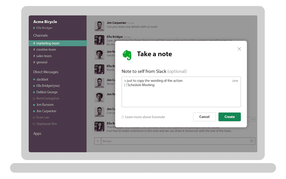 Slack Evernote