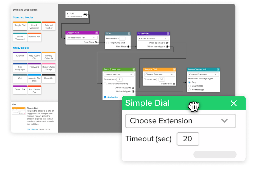 GTC dial plan editor