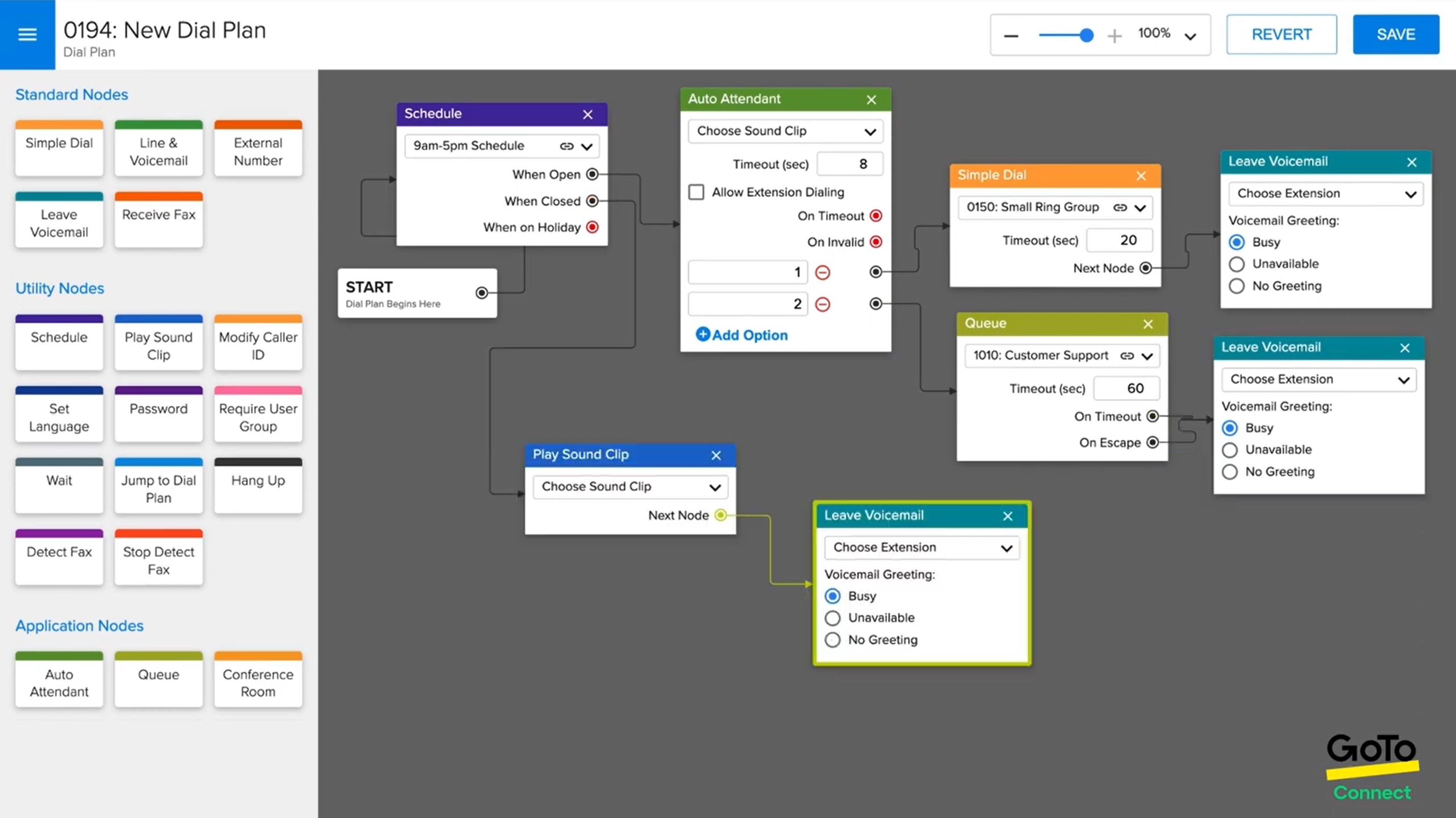 GoTo Connect Dial Plan Editor