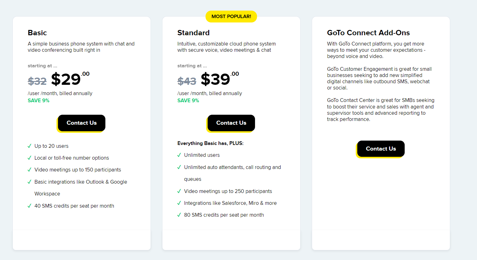 GoTo Connect Pricing December 2023