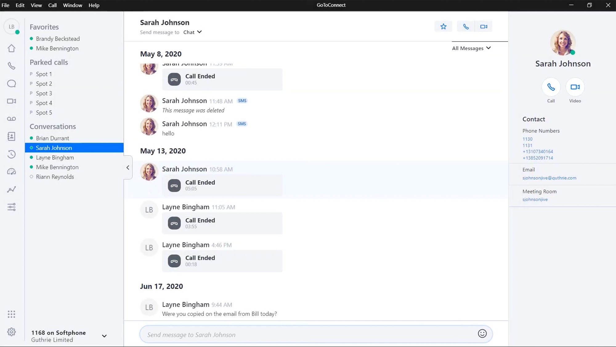 GoTo Connect messaging
