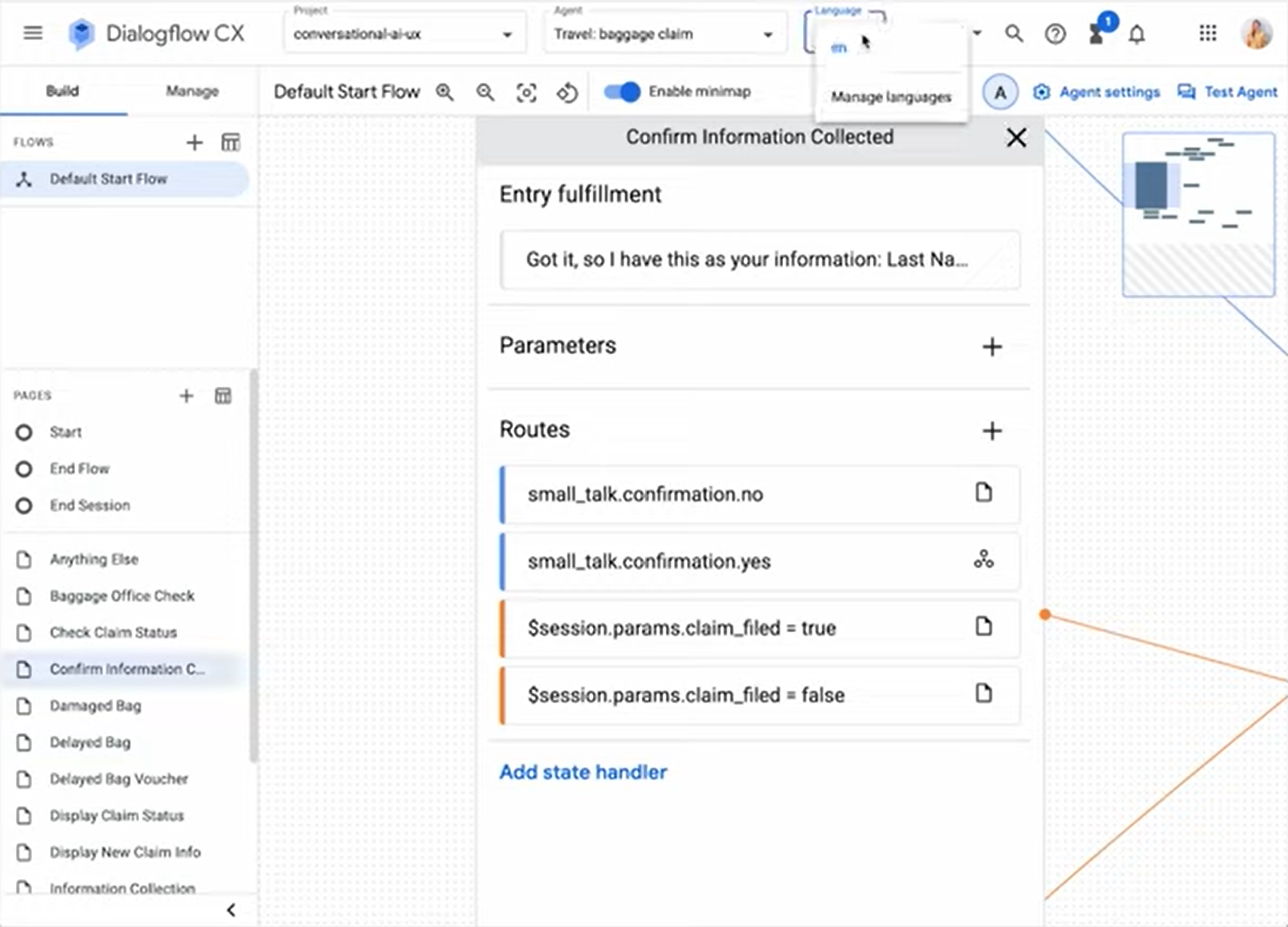 Google CCAI Build Dialogflow