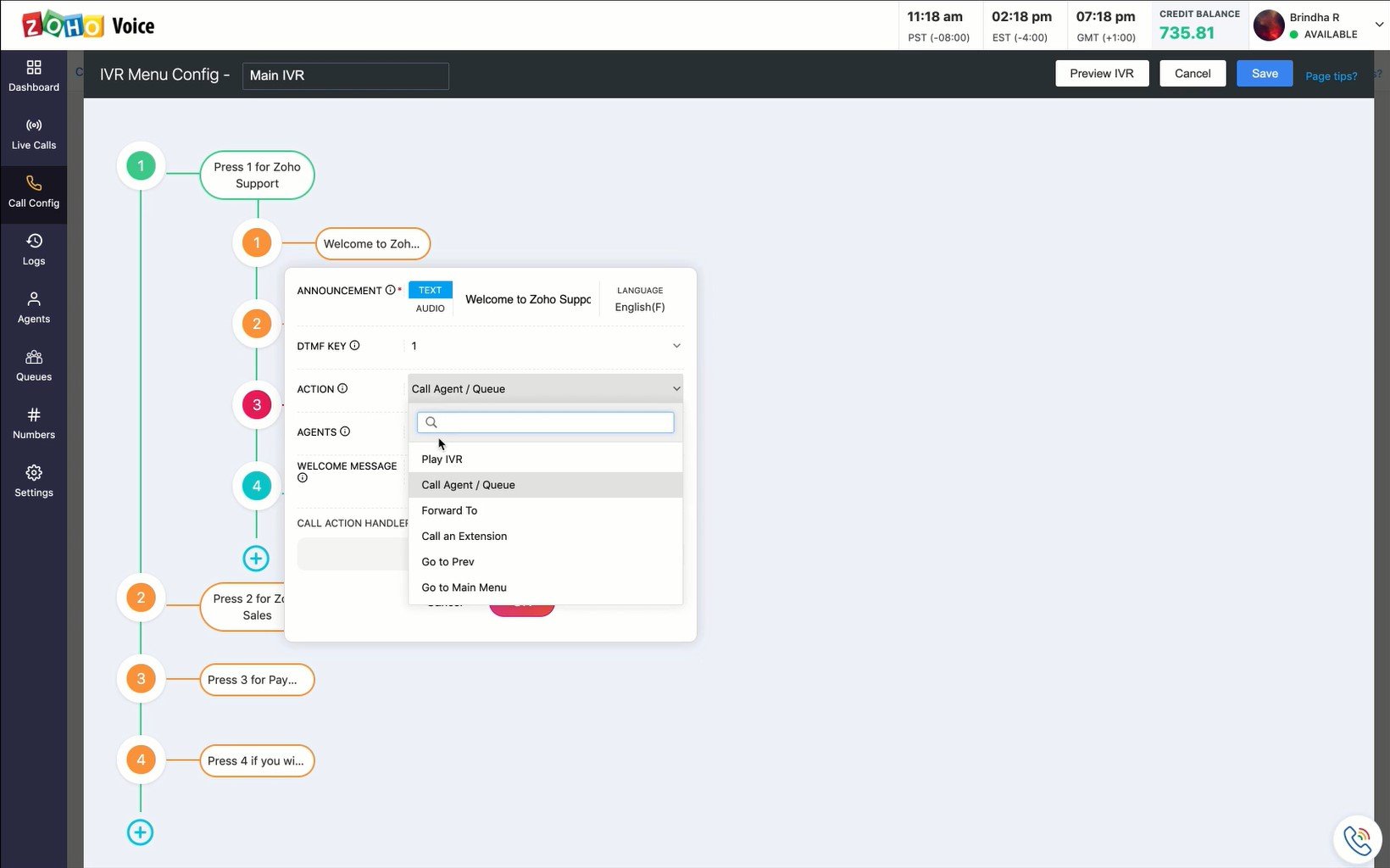 IVR Call Tree with Details