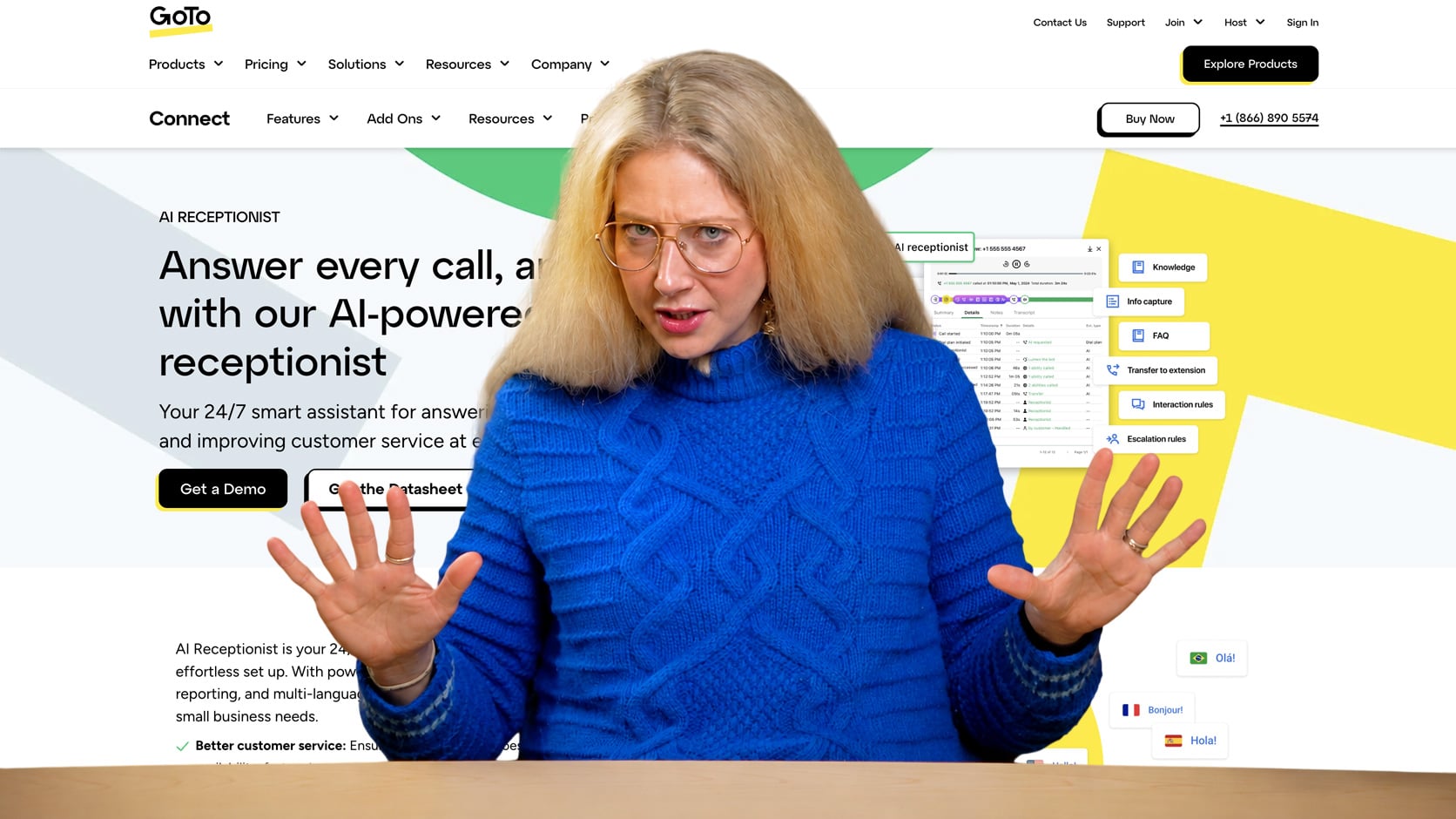 Katherine reviews GoTo Connect AI Receptionist