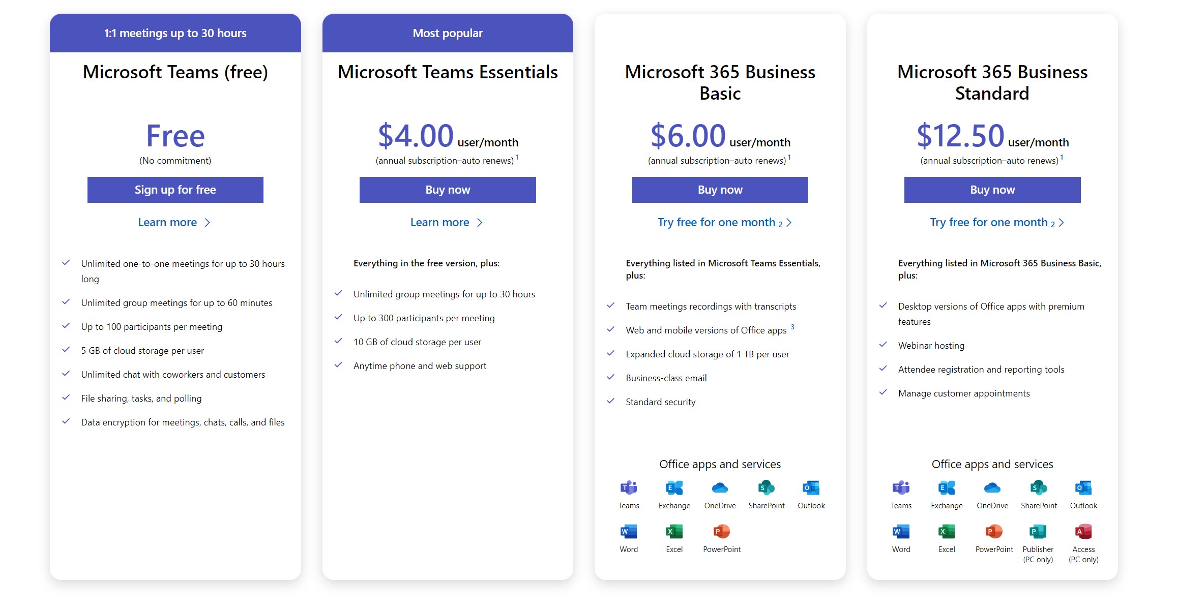 Microsoft Teams Pricing