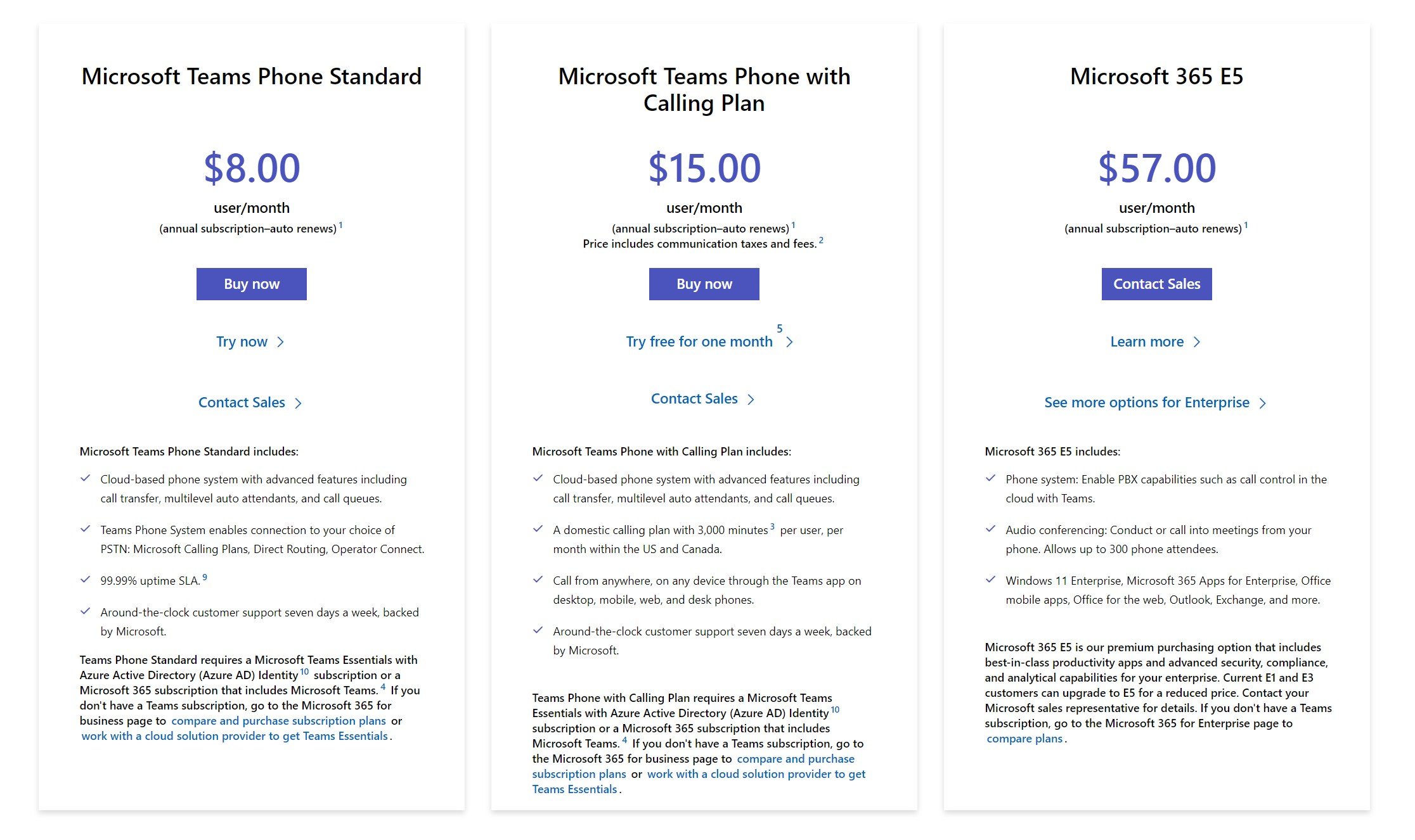 Microsoft Teams Phone Plans