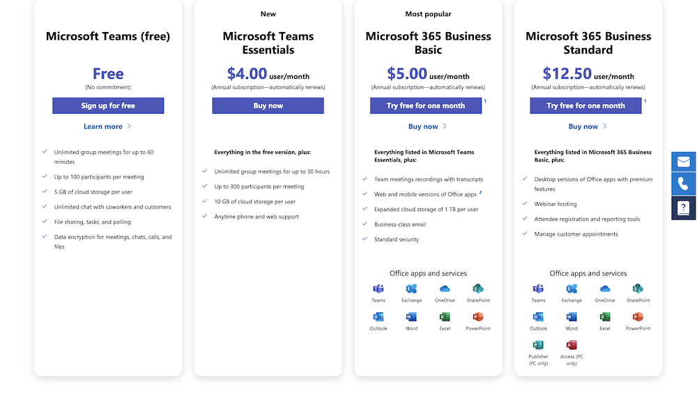 Microsoft Teams Pricing 