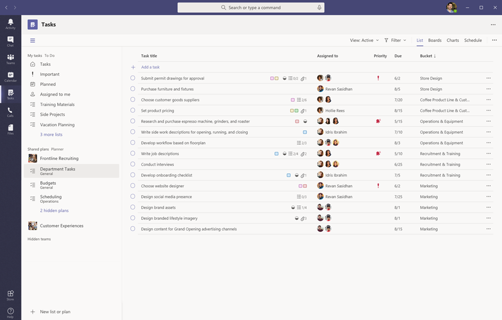 Microsoft Teams task management