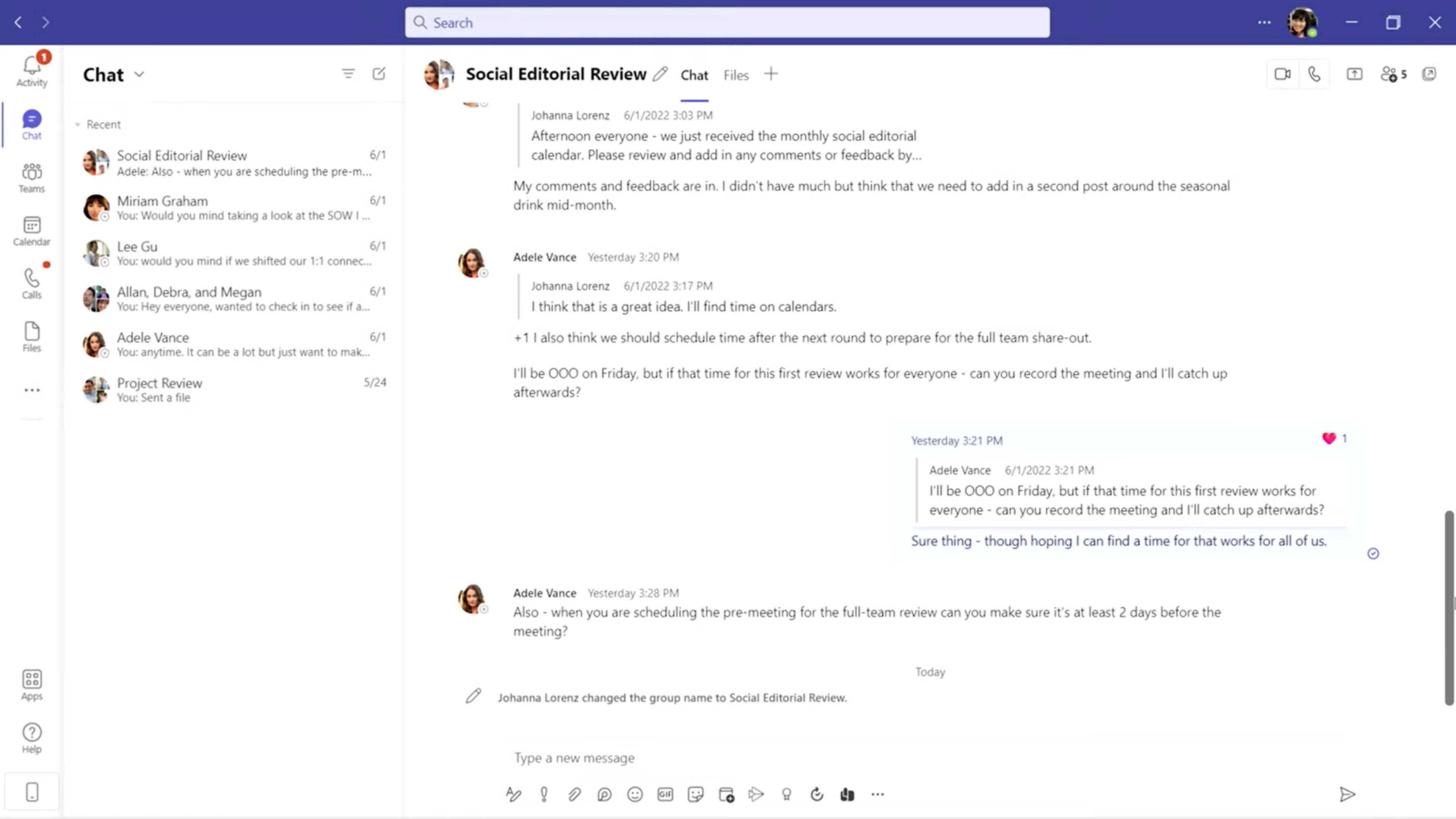 Microsoft Teams Chat