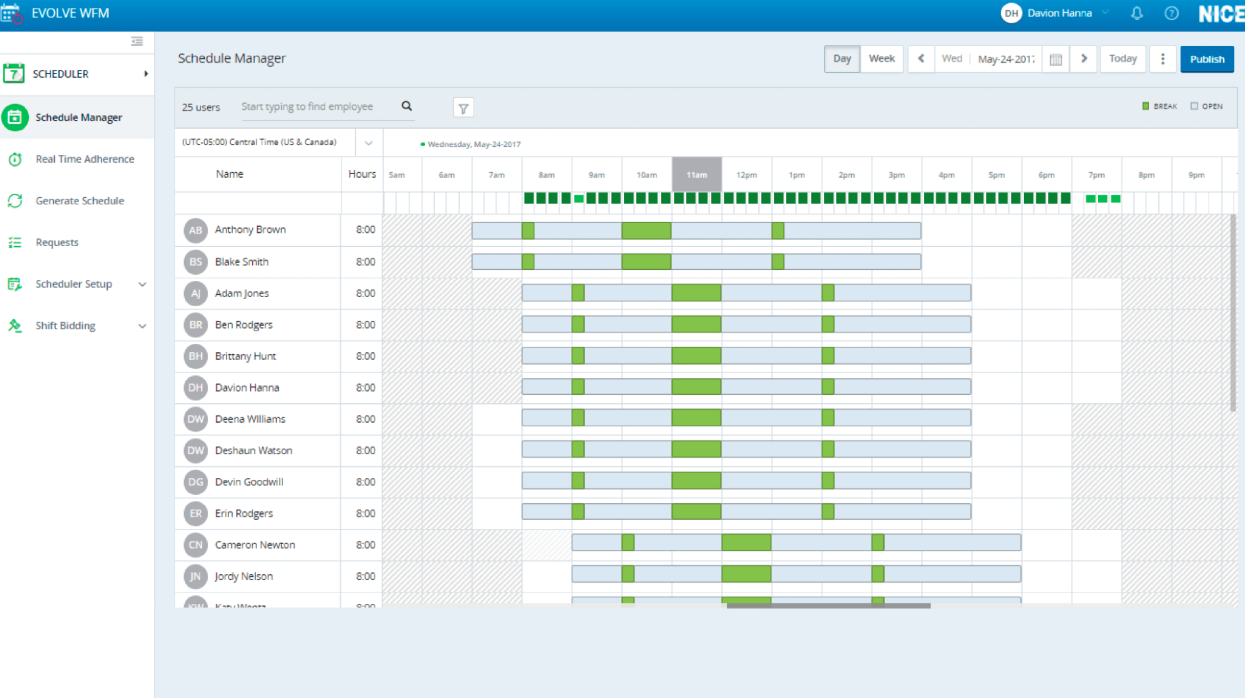 Nice CXone Workforce Scheduling (no border)