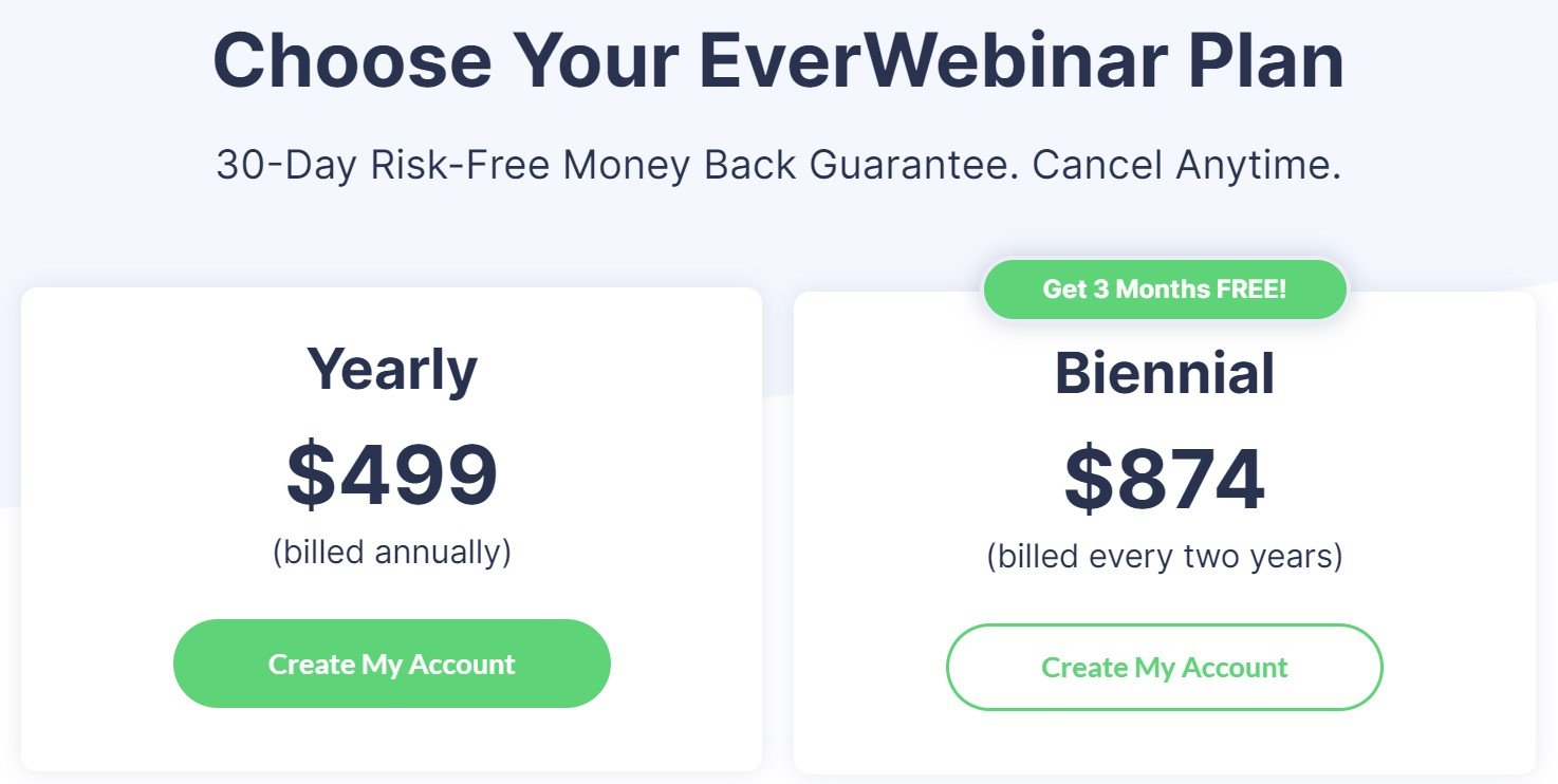 EverWebinar Pricing Plans