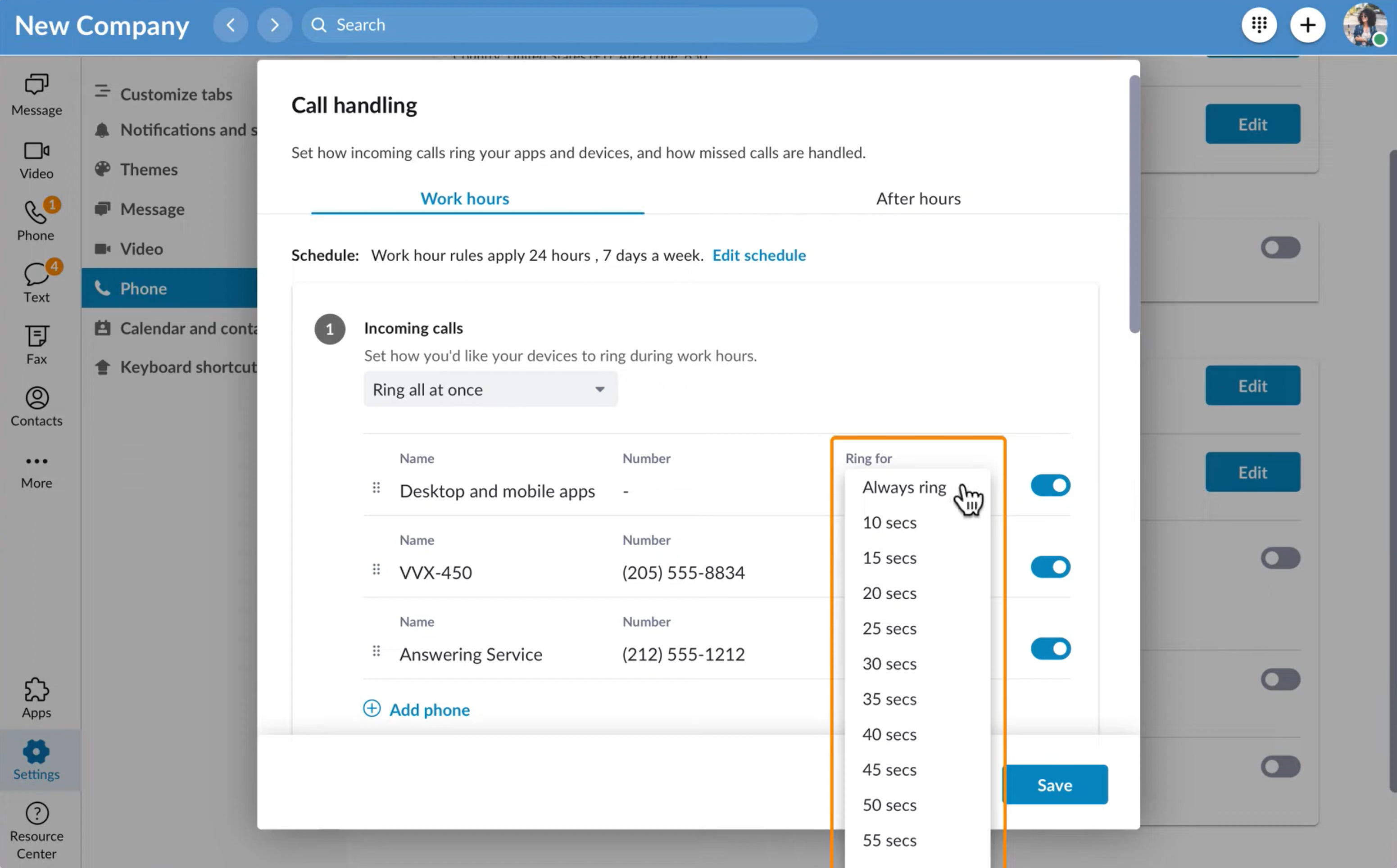 RingCentral Call Handling