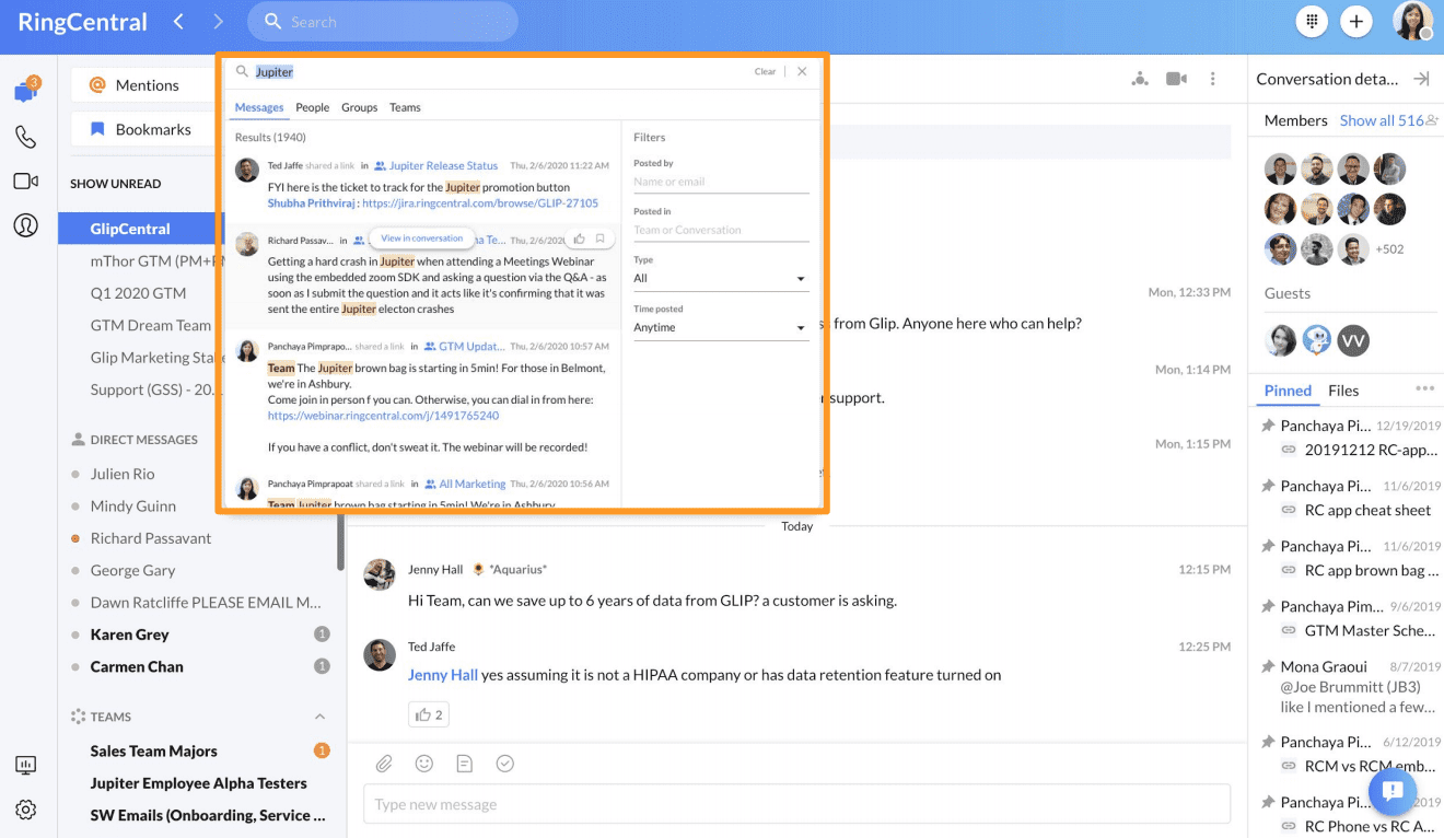 RingCentral Search