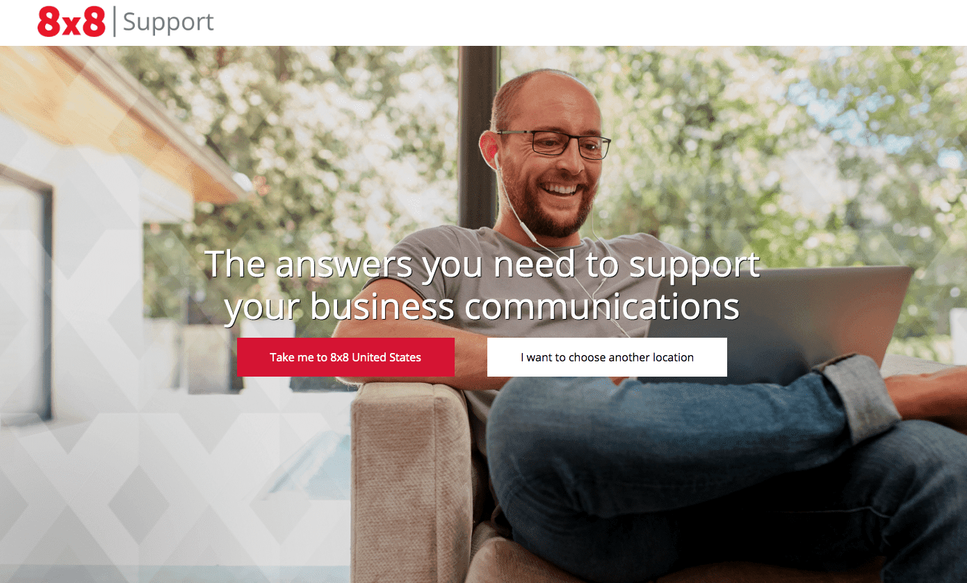 8x8 customer support page