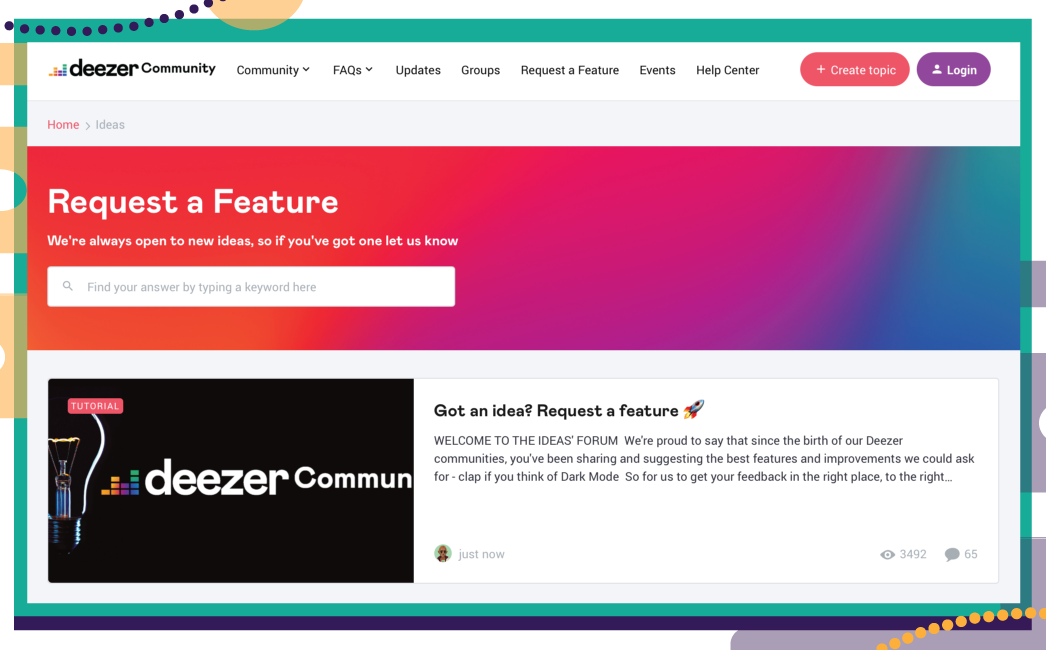 deezer example of feedback