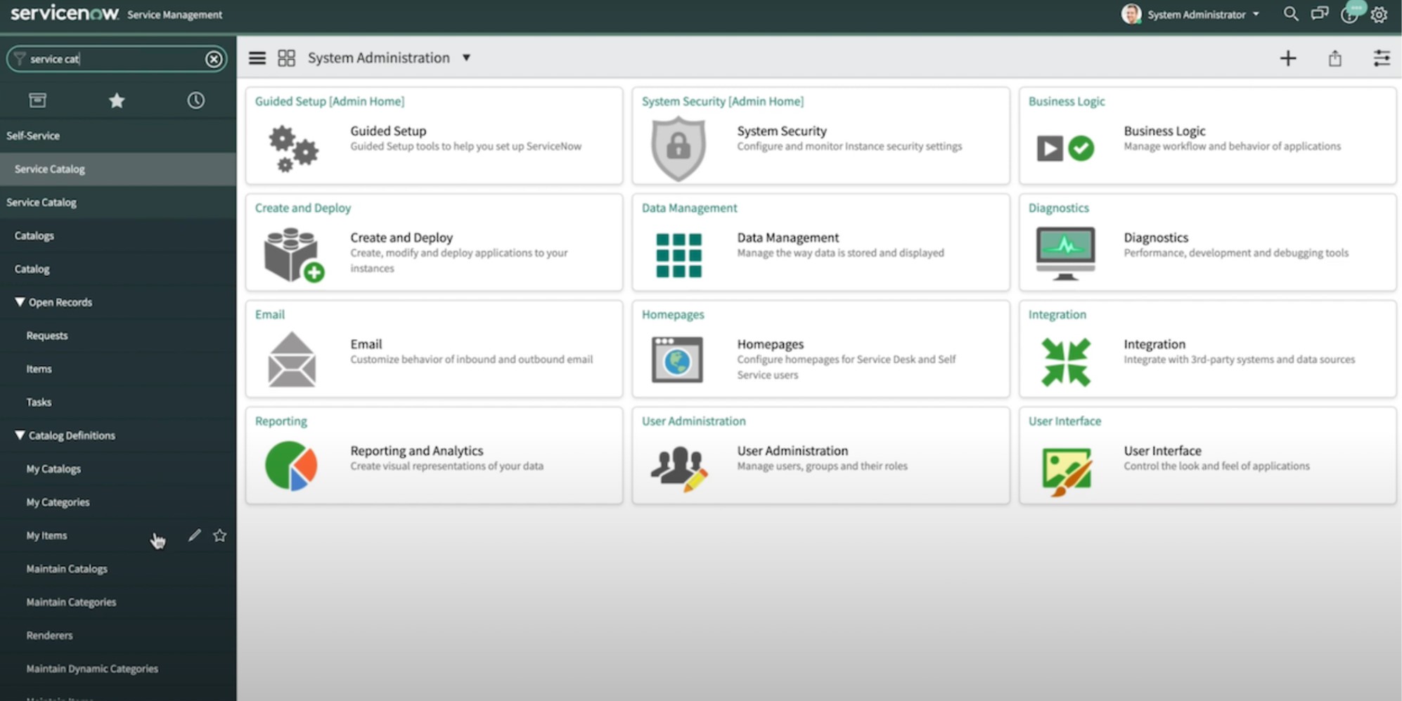 ServiceNow Admin Dashboard