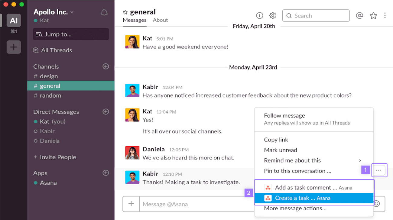 asana and slack