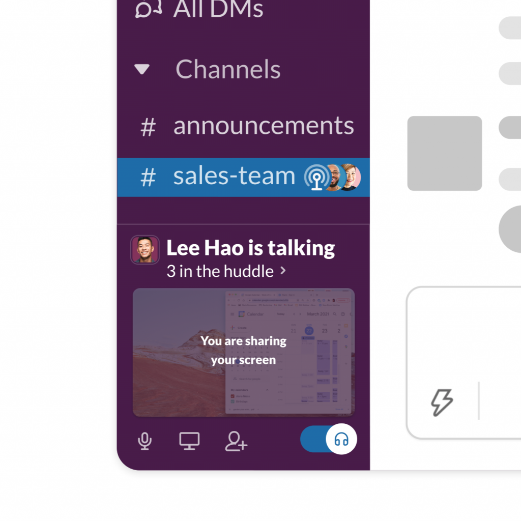 Slack Huddles Sharing Screen