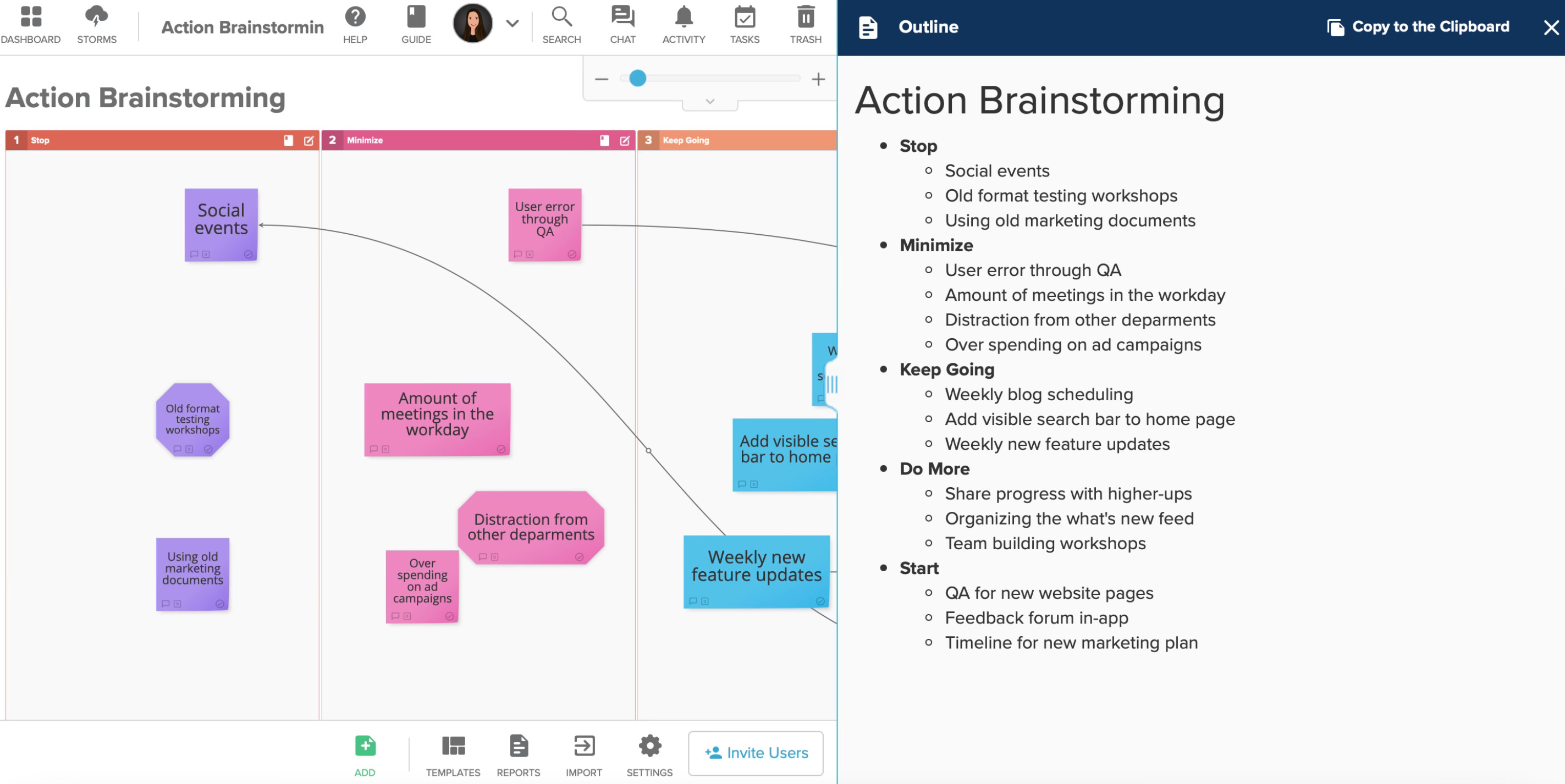 Stormboard outline