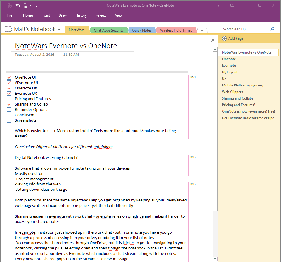 keep vs evernote vs onenote