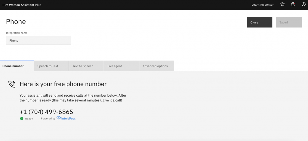 Watson Assistant_Voice Integration with IntelePeer