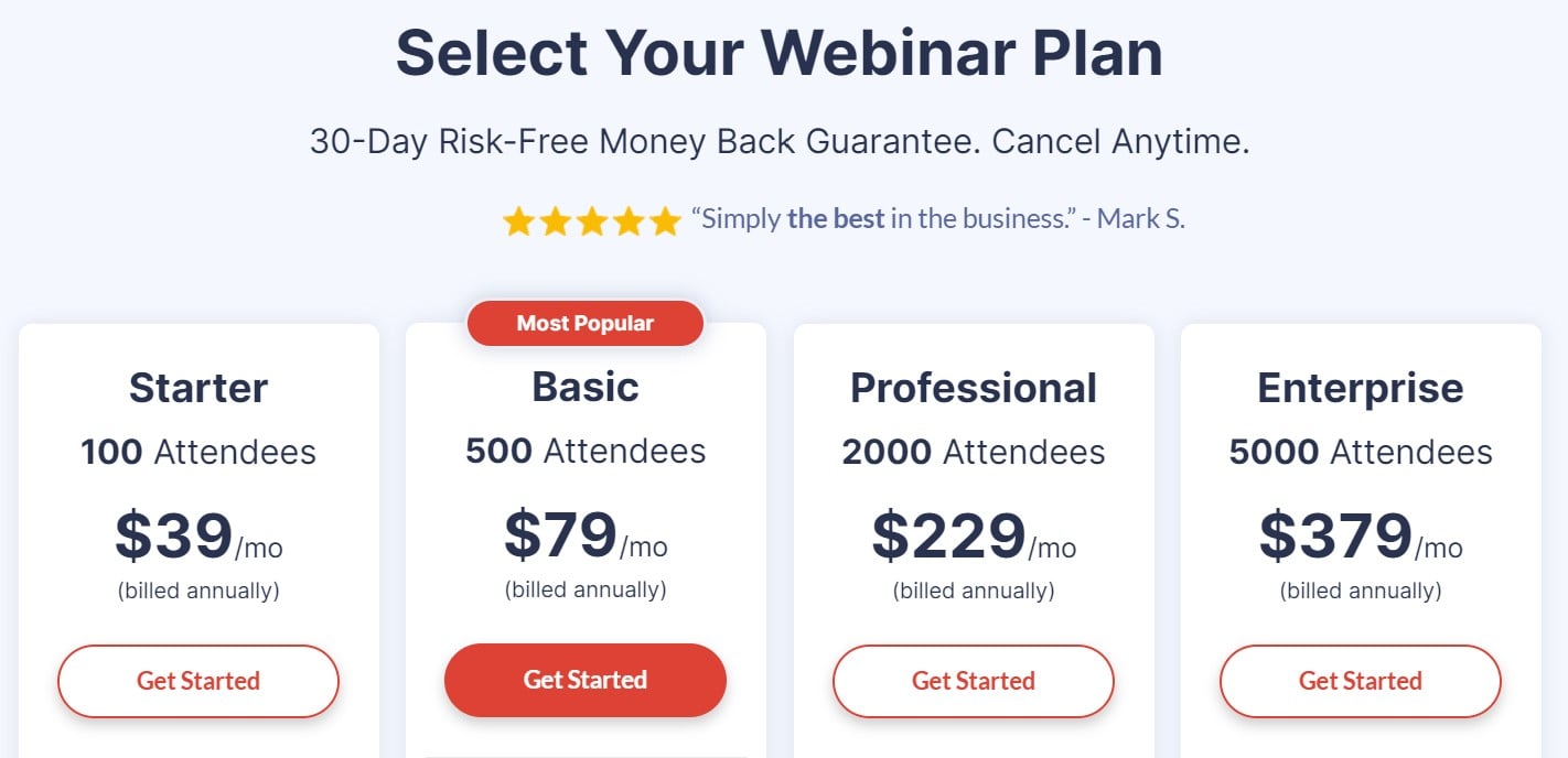 WebinarJam Pricing, Plans, Features, Pros & Cons