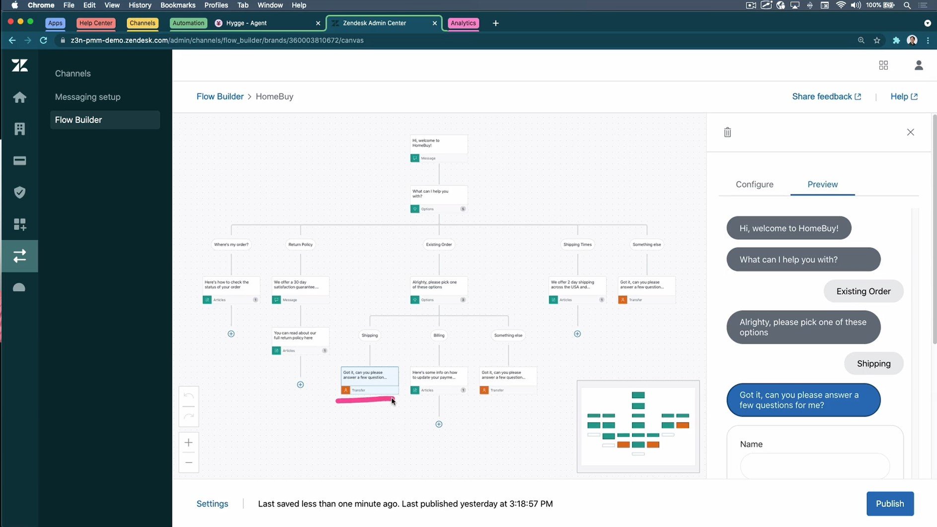 Zendesk Virtual Agent Builder