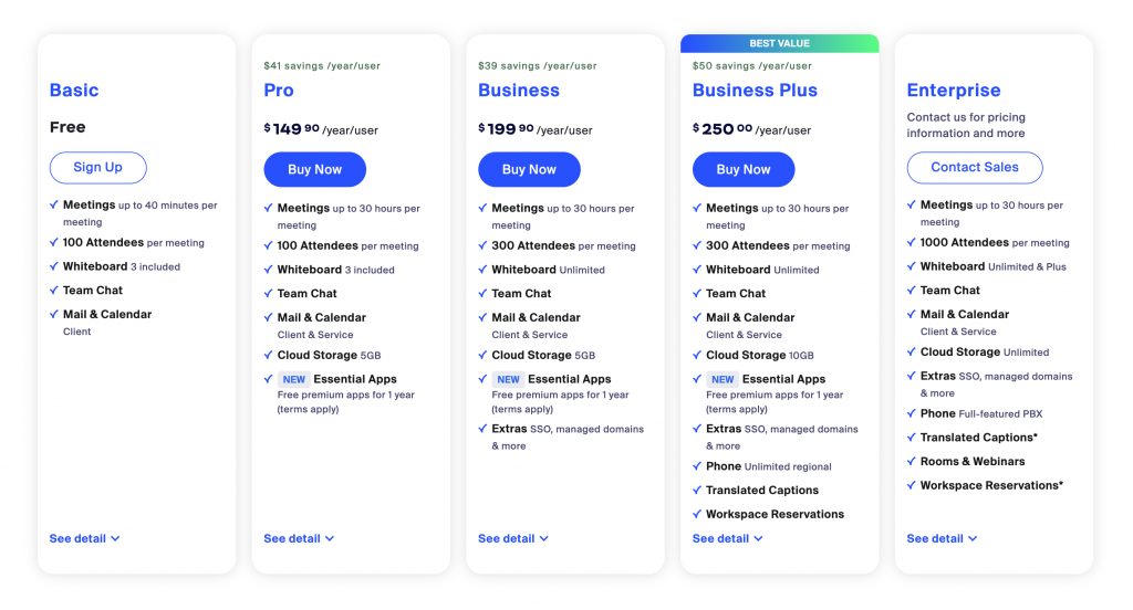 7 Best Small Business Phone Systems For 2024   Zoom One Pricing Plans 1024x552 