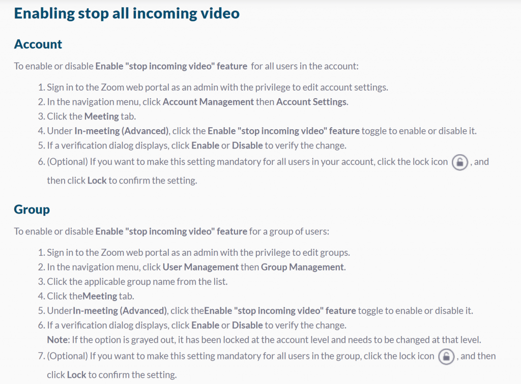 Zoom, stop incoming video GetVoIP News