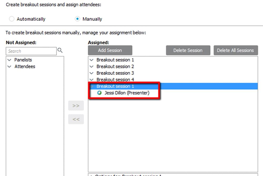 Add WebEx Breakout Room