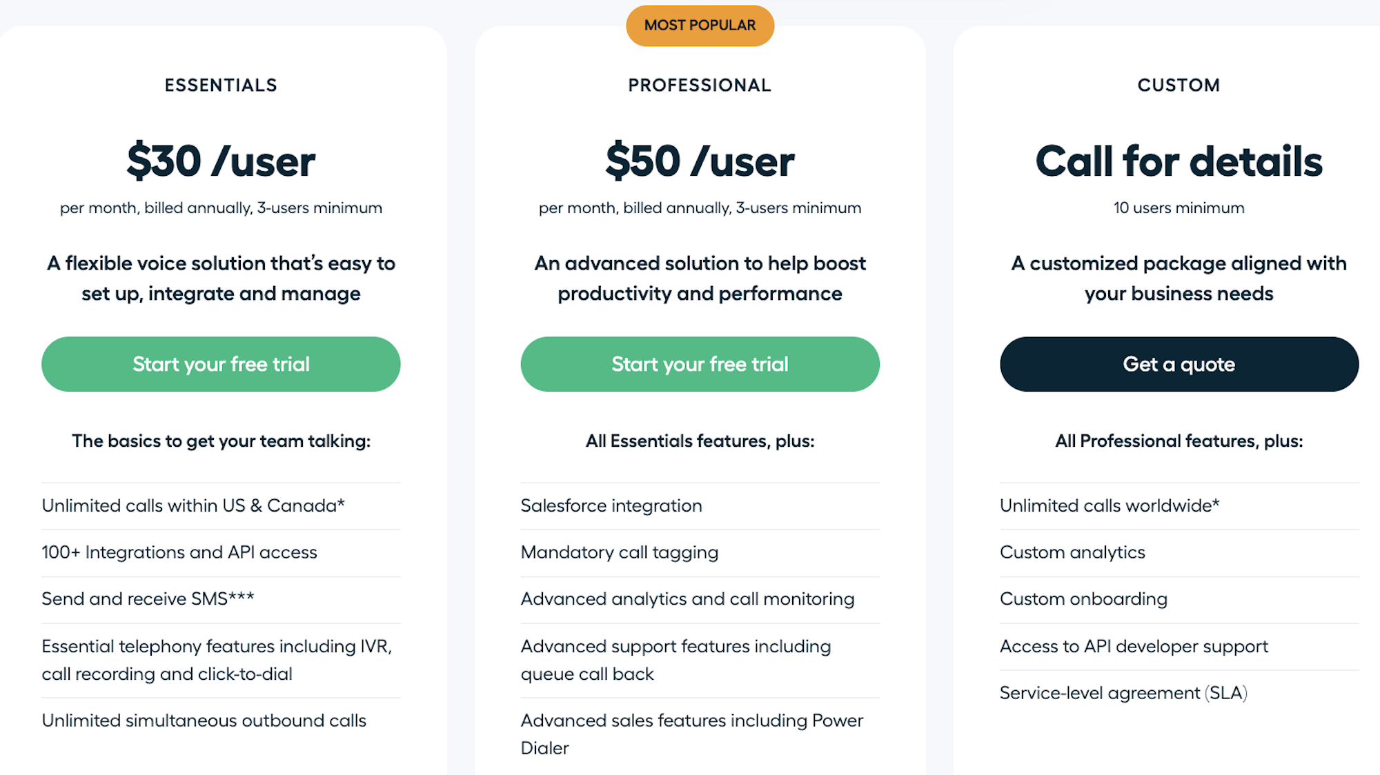 aircall pricing 2023 ccaas