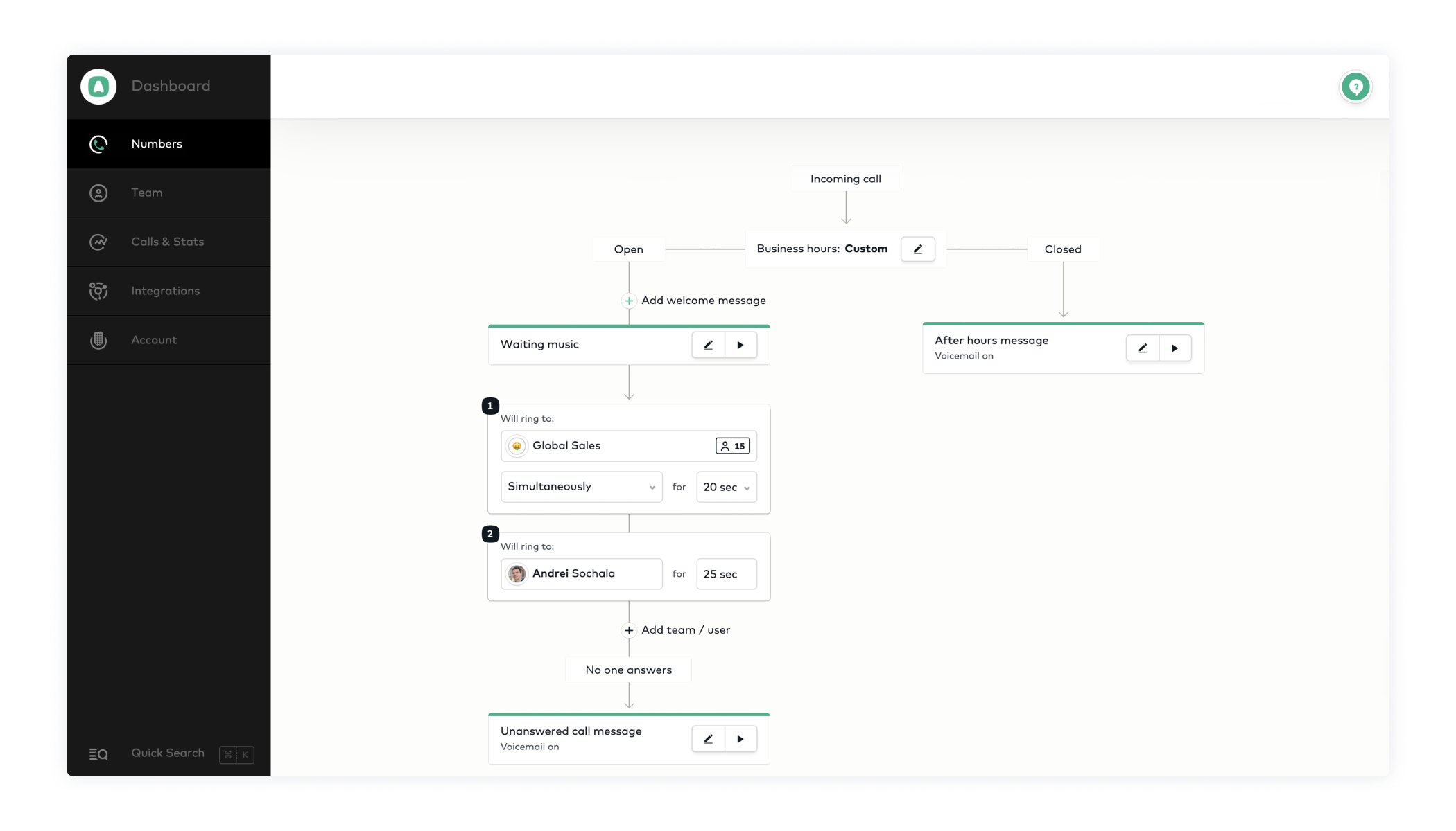 aircall routing 2022 interface