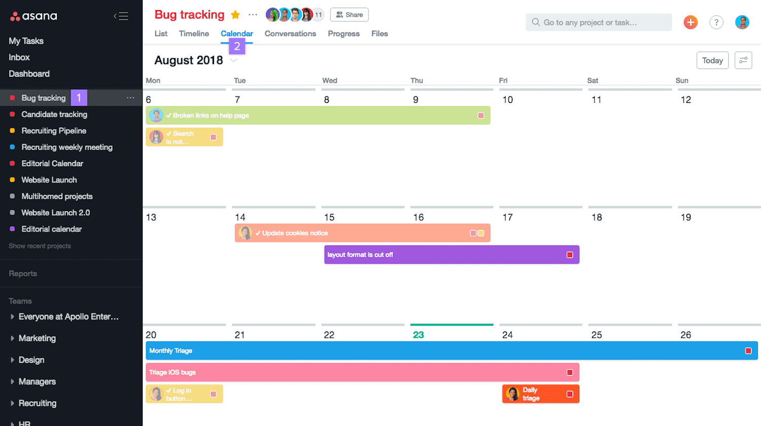 asana time tracking