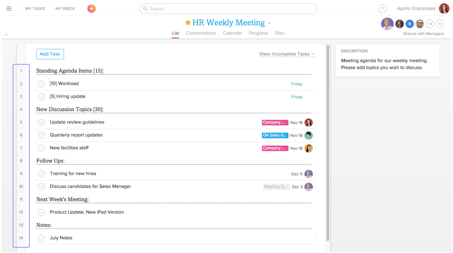 turn a project in list view into board view in asana