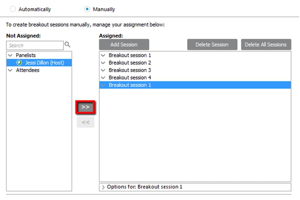 Assign Breakout Room Attendees
