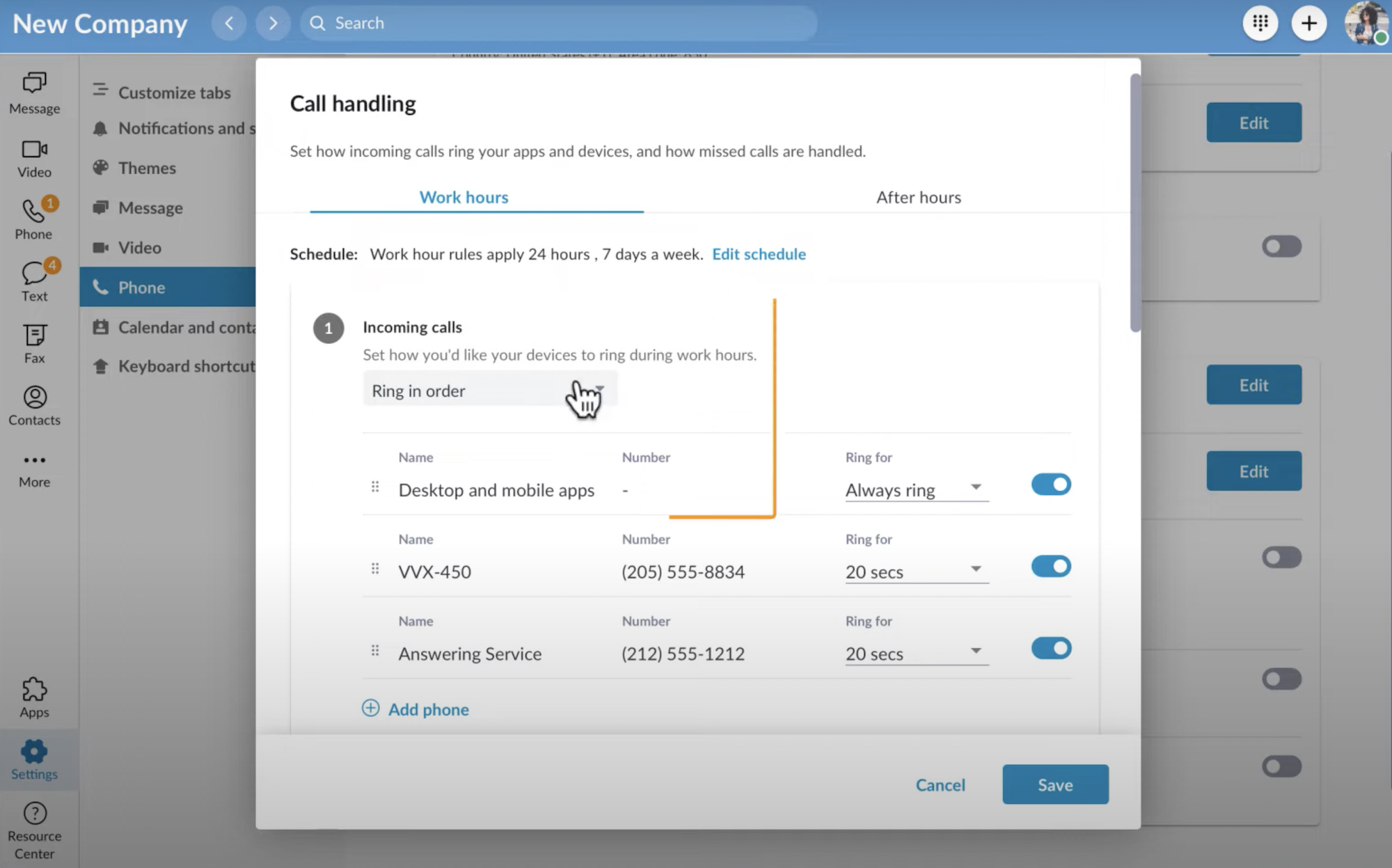 call routing ringcentral mvp