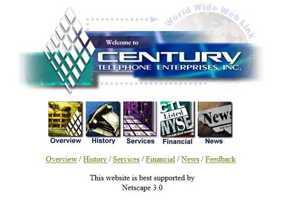 CenturyLink Website December 22, 1996 