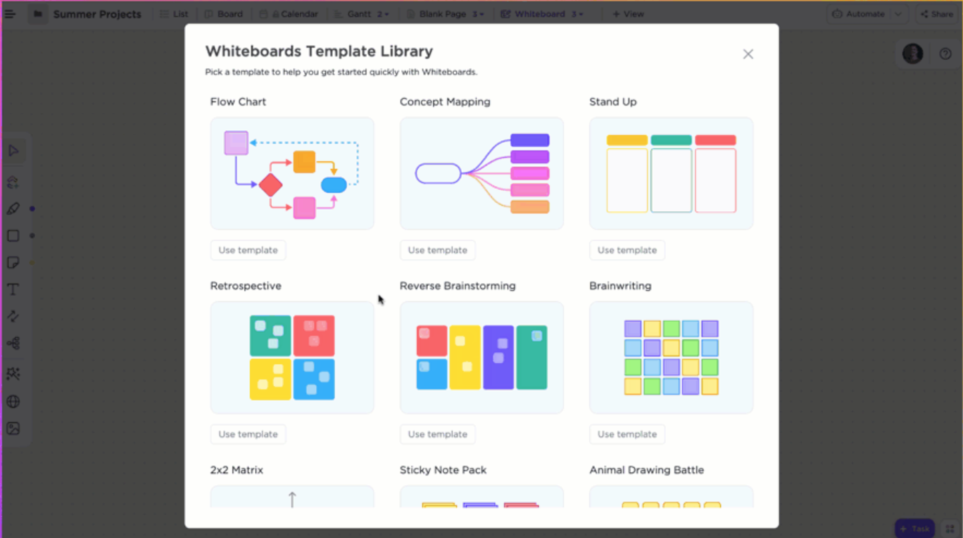 clickup whiteboard templates