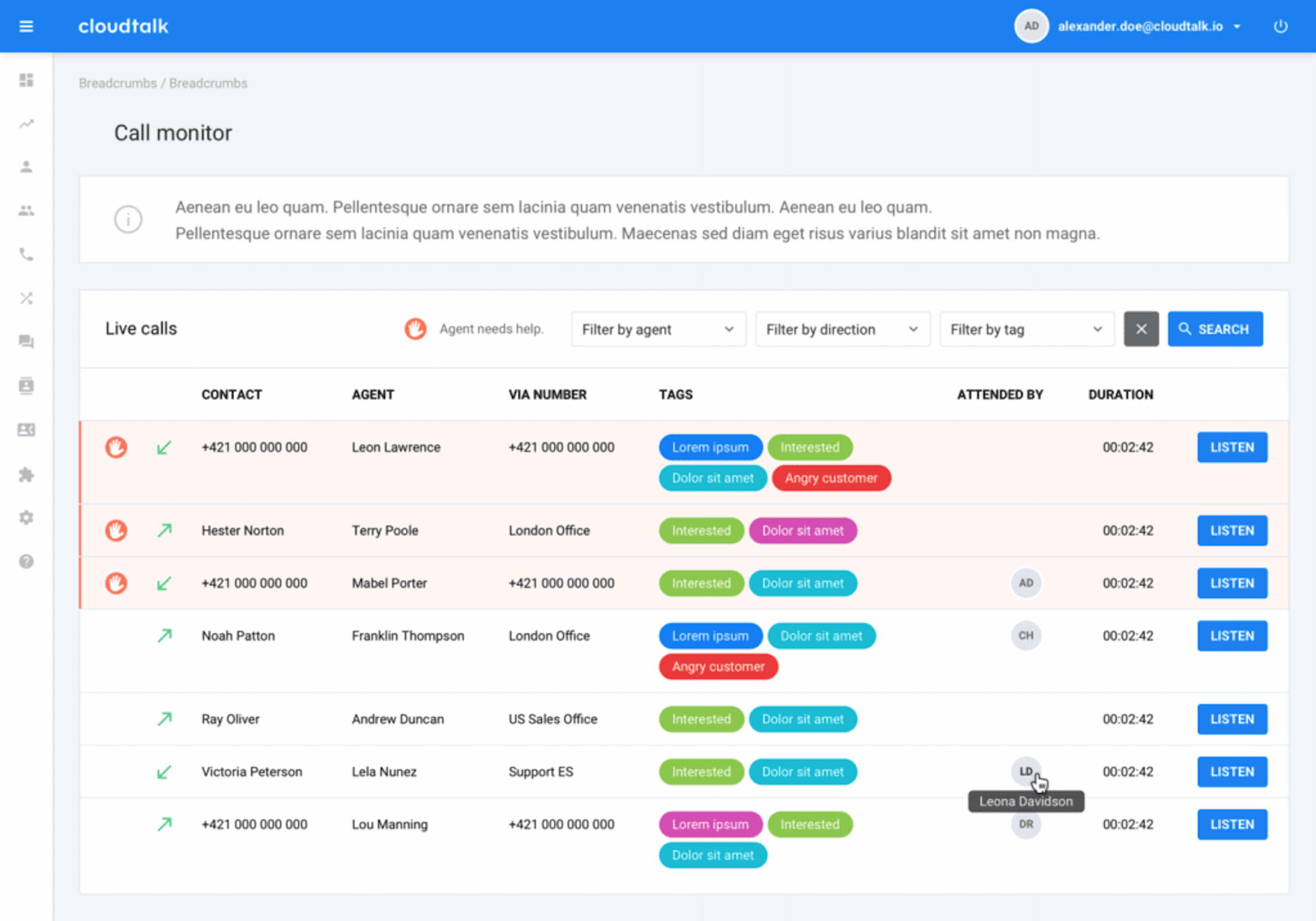 cloudtalk call monitoring